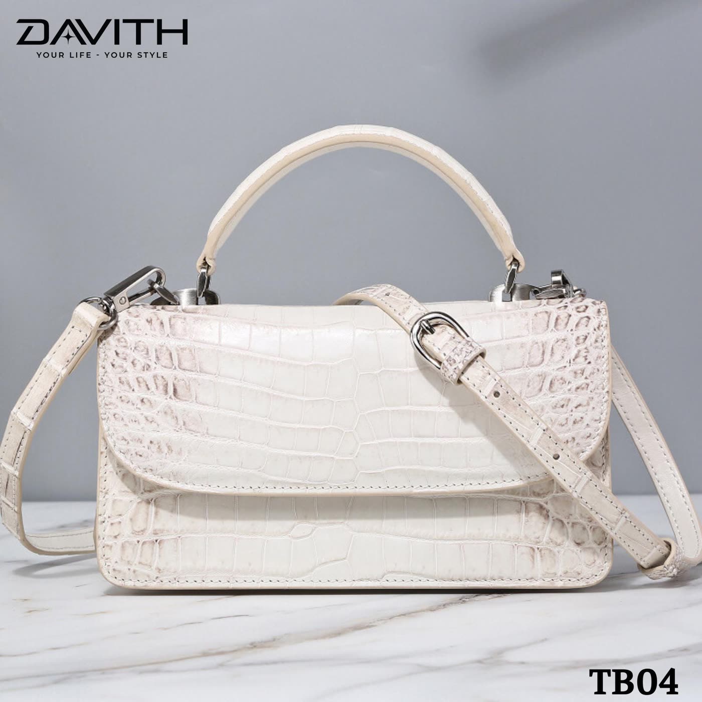 Belly Top-Handle Flap Bag